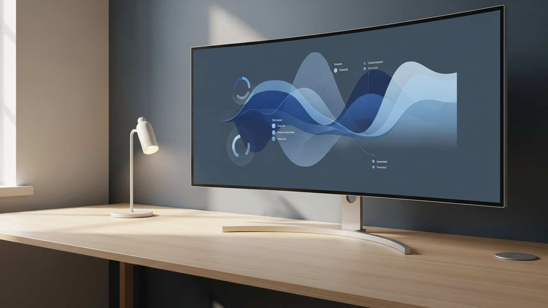 SharePoint analytics dashboard on a modern office monitor
